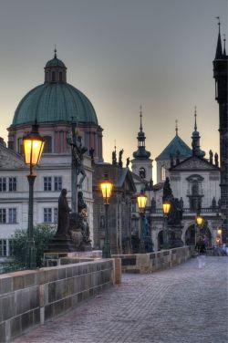 opticallyaroused:  Dusk, Prague, Czech Republic