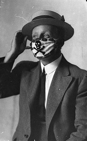 thehauntedballroom:Modified compulsory mask used to fight influenza epidemic, Australia c. 1918/1919