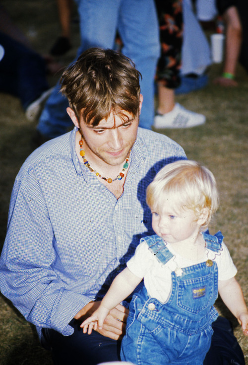 damonalbarn: Damon with his niece Lola at Glastonbury, 1996.