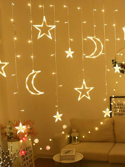 chandelyer:star &amp; mooon curtain lights