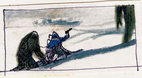 Han and Chewie encounter an Imperial probe droid on Hoth—and something else. Art and sketches 