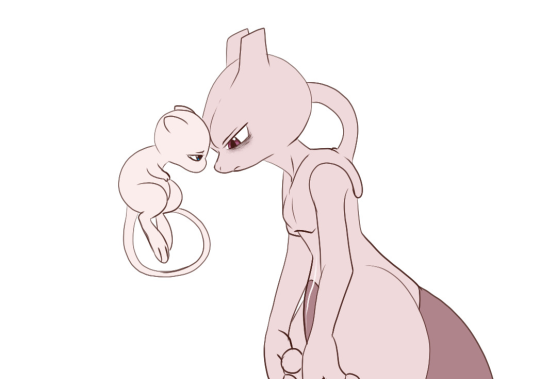 mew and mewtwo (pokemon) drawn by ban_(ban62460424)