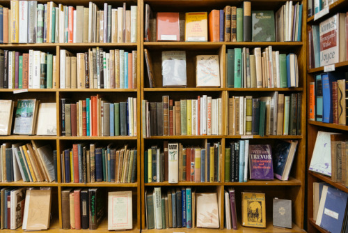 cair–paravel:Ulysses Rare Books, Dublin. It is focussed primarily on Irish authors, and the shop awning is the exact same shade of blue that James Joyce demanded for the cover of Ulysses (matching the blue of the Greek flag).