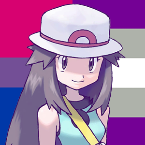 TRAINER LEAF &amp; TRAINER KRIS from POKEMON✦ 300x300 bi gray pride icons ✦ suggested by @paleru