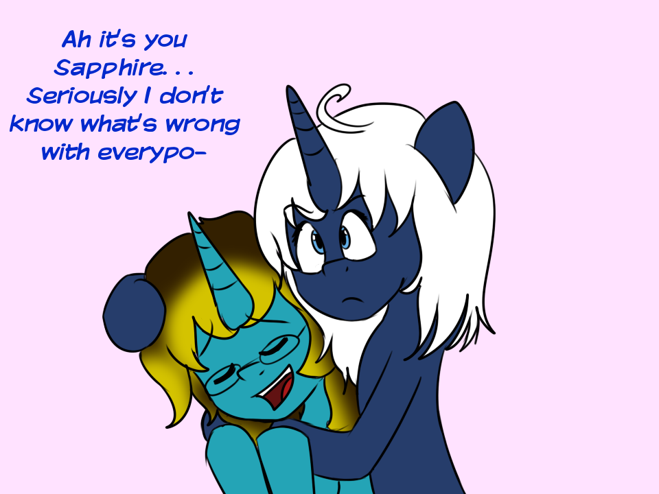 asksweetdisaster:  Only because your my friend Sapphire &gt;////&lt; ((NOTE!