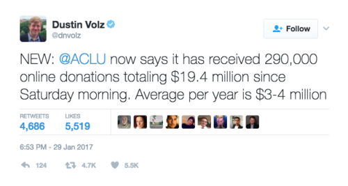 beachdeath: via reuters reporter dustin volz: the ACLU has received 290,000 online donations totalin