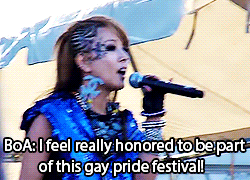  kween kwon boa performing at the san fransisco gay pride festival.   