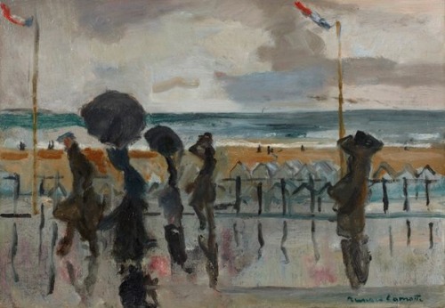 Beach Sainte-Adresse bygrand temps  -  Bernard LamotteFrench, 1903–1983 Oil on canvas, 38 x 54.5 cm.