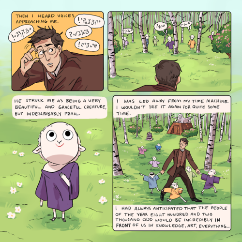 hamotzi:my junior project/thesis! i did a 23-page comic adaptation of The Time Machine by H.G. Wells
