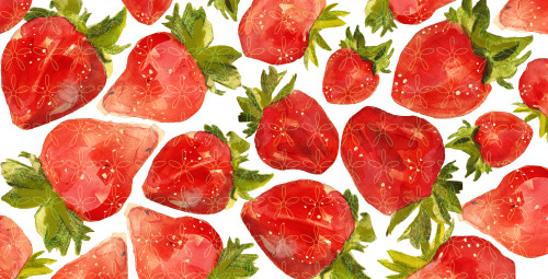 Strawberries! This is still a work in progress. It is apart of a series of recipe cards, and this il