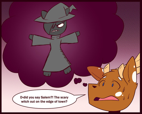 whygena-draws: A lot of people are kind of afraid of Salem. But not Reggie. He’s too friendly. I’ve started putting this comic on Smackjeeves so that the comic is easier to view. Check it out at the link below [Reggie’s Bakery] [(Support me) Patreon]