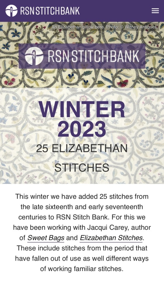 homepage "winter 2023, 25 Elizabethan Stitches"