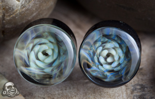 bodyartforms:  5/8” Glass plugs by Modifika http://www.bodyartforms.com/products.asp?brand=Modifika&material=Glass&new=Yes 