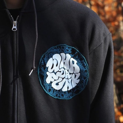 The front of our new @Whadafunk “Nothing Promised” Cut &amp; Sew Zip Up Hoodie. Each design was silk