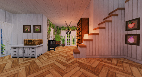 mycraftermycrafterandme:Inside the springy cottage I’m playing on 1.12 with mizunos, cocricot,