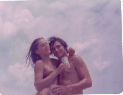 wild-nirvana:My parents in love on the beach in the 70’s