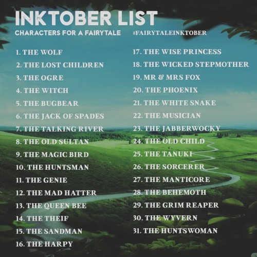 It&rsquo;s time to share my #inktoberlists !  &mdash; These lists were made to help you comp