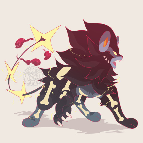 godbirdart:consider; gigantamax luxray with “x-ray” bones that light up whenever it uses a move 