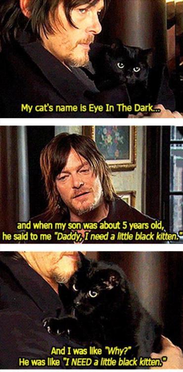 roguevsrogue - Norman Reedus & his cat, ‘Eye In the Dark.’