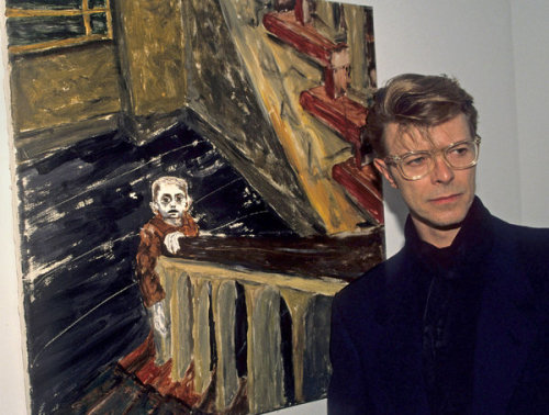 David Bowie aka David Robert Jones (English, 1947-2016, b. Brixton, London, UK) - With his painting,