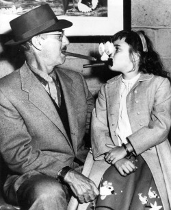 weirdvintage:  Groucho Marx and his daughter Melinda, 1956 (via) 