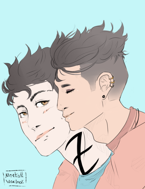 mortallwarlock:testing my new tablet with fluffy pastel malec~