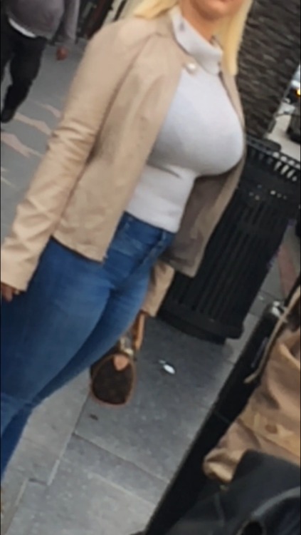 funbaggery:  Built like a belted life raft. Walking down the blvd spot her melons rocketing out from her jacket from across the street among hundreds of people 👐🏼🍈🍈