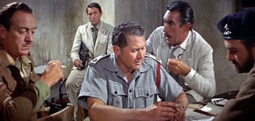 don56:David Niven, Gregory Peck, Anthony Quayle, Anthony Quinn and Stanley Baker in “The Guns of Nav