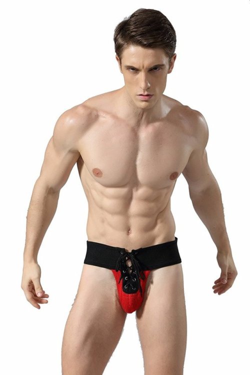 Mens Lace up Jockstrap Width Waistband JockShow all the guys how much of a man you are in this tough