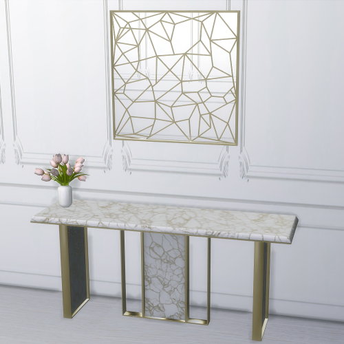  Marble Hallway Table & Geometric Mirror • 5 Swatches of each! DOWNLOAD Patreon early access - P