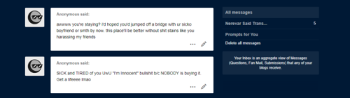 Get off anon and talk to me like rational human beings instead of “””defending””” your friends by se