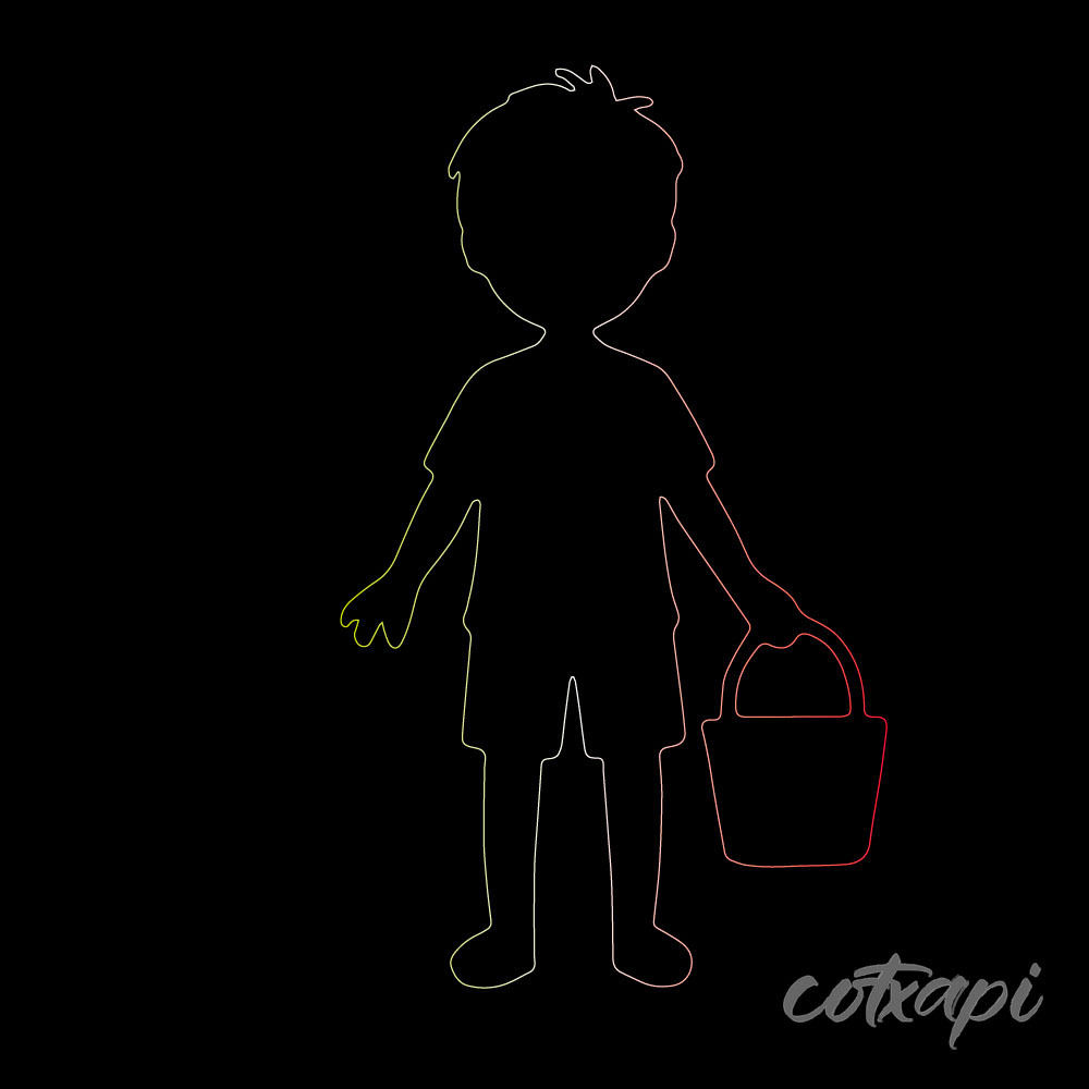 Kids Girls Boys icon in vector art Black white outline art