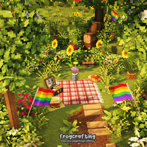 ‍ My twitch chat asked me to build a pride picnic, so I had to comply~ My custom trees are getting s