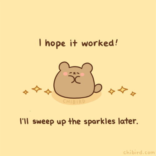 chibird:Blessing bear carries around good luck sparkles until they meet someone who needs a blessing