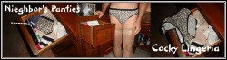 pattiespics:  Pattie was a naughtie gurl last week.  I went over and played in a neighbor’s pantie drawer while she was away..  Looking at all those sweet panties made me very horny so I just had to play with just one pair of her panties. Thought