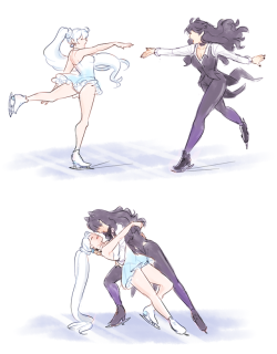 dashingicecream: drawing figure skating is strangely therapeutic…….especially of otp ♥ (was drawn listening to this, so i imagined them dancing to the song~) 