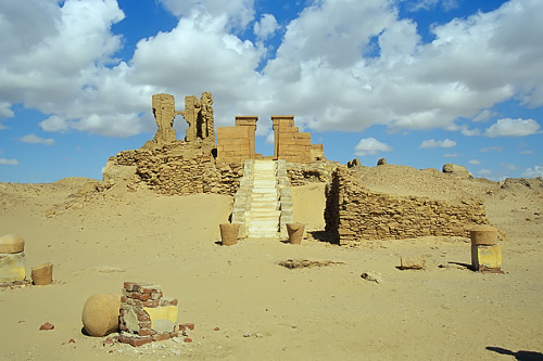 Karanis, ruins of the North temple (Egypt)Egyptian-style  temple built by Romans during the 1st cent