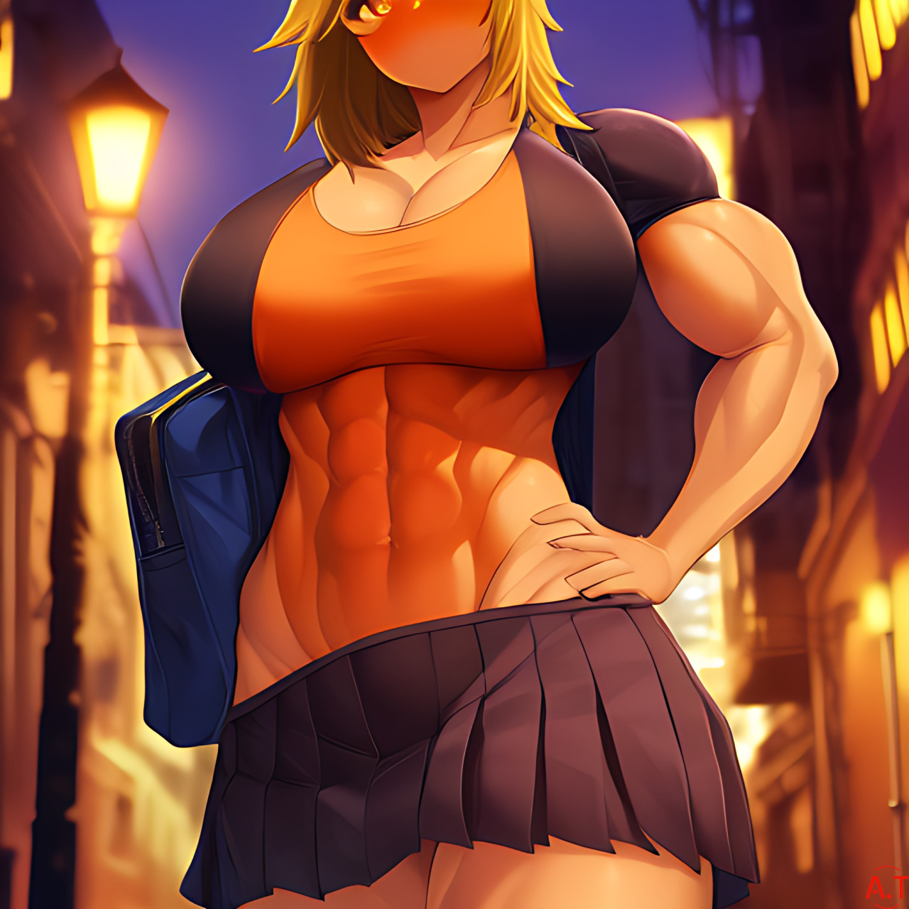 AESTHETIC ART on X: Which anime character would you like to see with big  muscles? #womanmuscle #femalemuscle  / X