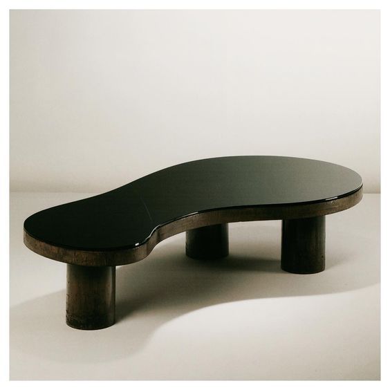 deestijl:    ‘Flaque’ Coffee Table (1955) Jean Royère, Paris. Stained wood veneer