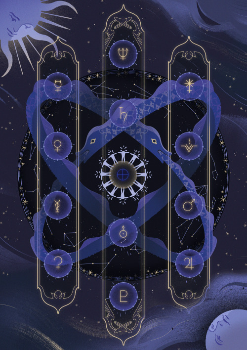  Illustration of the two-player board for the Sefirot Tarot Board Game @p-kom & I created 