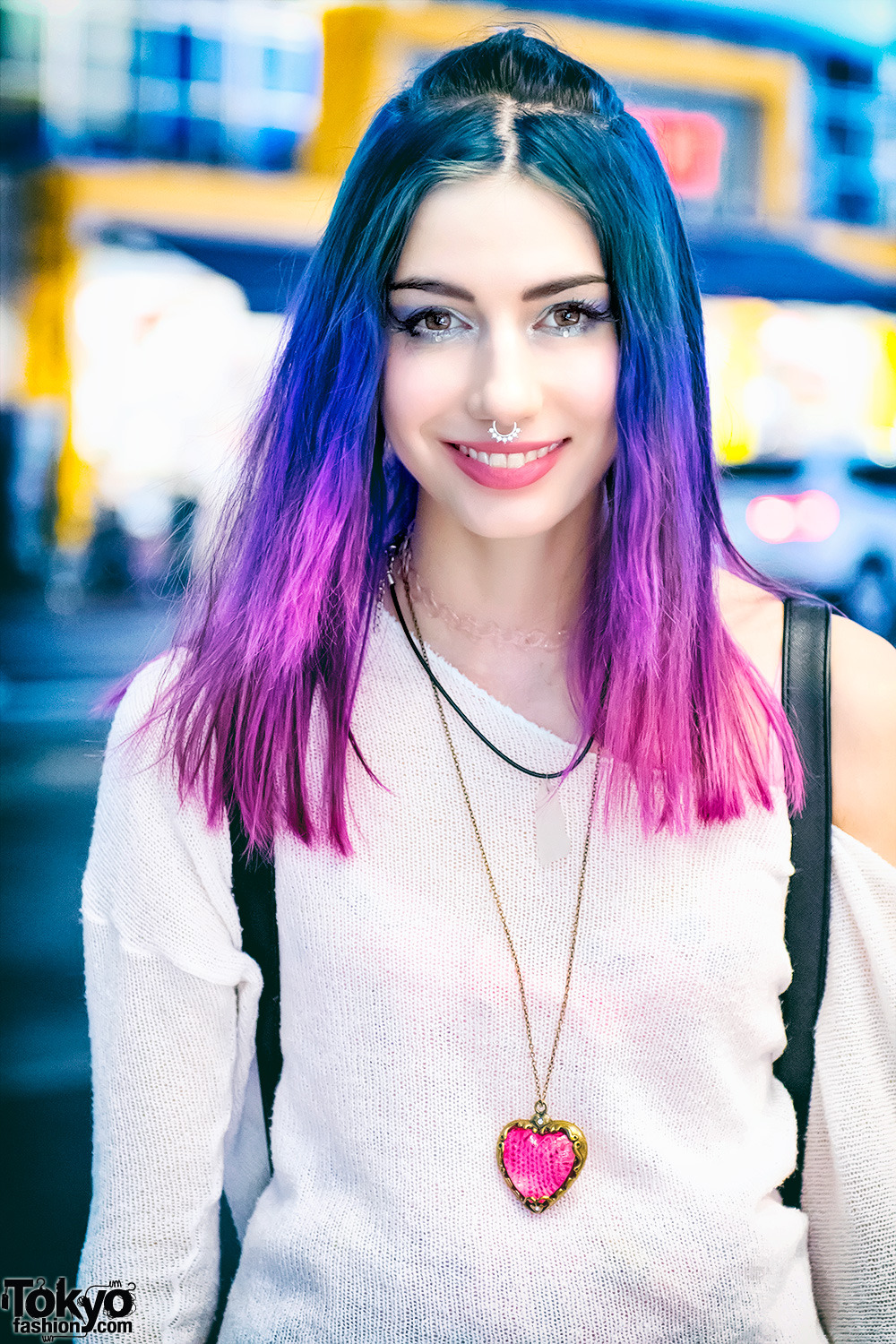 tokyo-fashion:  6%DOKIDOKI shop girl Manon on the street in Harajuku wearing a knit