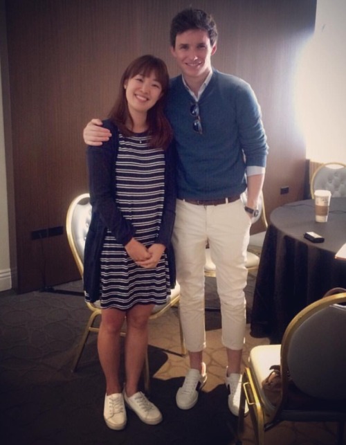 bespokeredmayne:  Eddie Redmayne sporting a new look in pants (or there was a mistake with the laund
