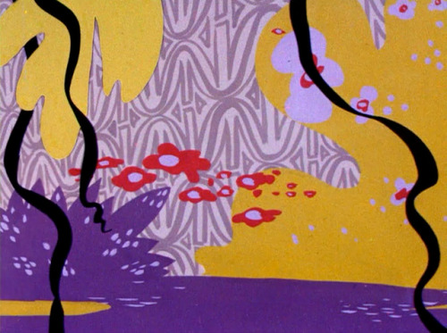 Backgrounds from Wackiki Wabbit (1943), a Bugs Bunny cartoon directed by Chuck Jones