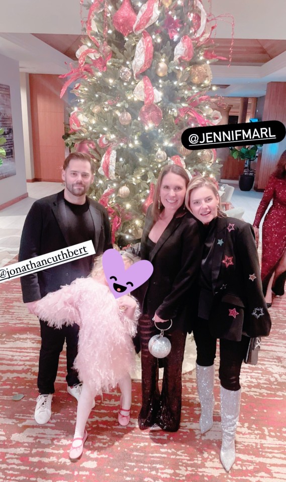 Jonathan Cuthbert, Zaphire, Jennifer Marlin and Elisha Cuthbert, New Year's Eve, January First, 2024.