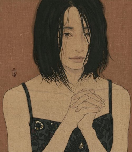 redlipstickresurrected: Ikenaga Yasunari aka Yasunari Ikenaga aka 池永康晟 (Japanese, b. 1984, Tsukumi, Oita, Japan) - 1: Bamboo Blind, Biting, 2015  2: Run a Bath, Naomi, 2015  3: Natsuko (089), 2012  4: Akebi, Natsuko (133), 2015  5: Dice, Hikari,