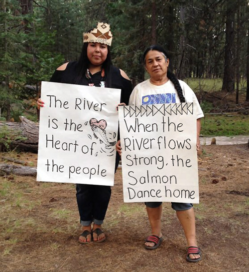 winnememwintuvoice: It’s Time to Speak Up for Salmon! Kayla Brown, Hupa, stands with Chief Cal