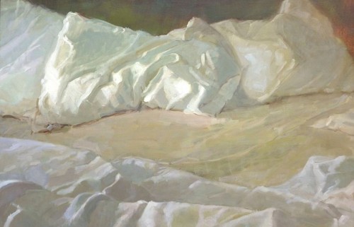 huariqueje:Pillows    -   Sally Strand, 2016American, b.1940s-oil on linen, 24 x 36 in. 61 x 91,4 cm