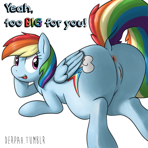 derpah:  So big u can’t  take it. Full resolution (3000x3000) here—-> https://derpicdn.net/img/view/2013/11/10/468915__rainbow+dash_explicit_nudity_vagina_plot_anus_ass_close-dash-up_underhoof_flank.png  Mmnph~ <3