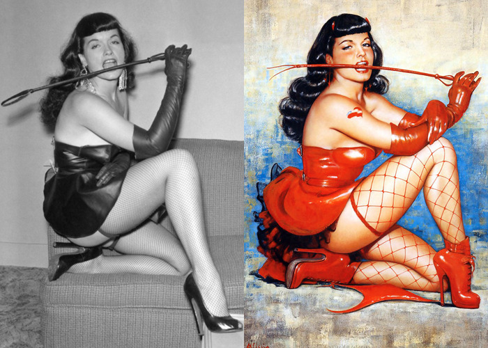 vintagegal:Bettie Page and inspired paintings of her by the amazing Olivia De Berardinis