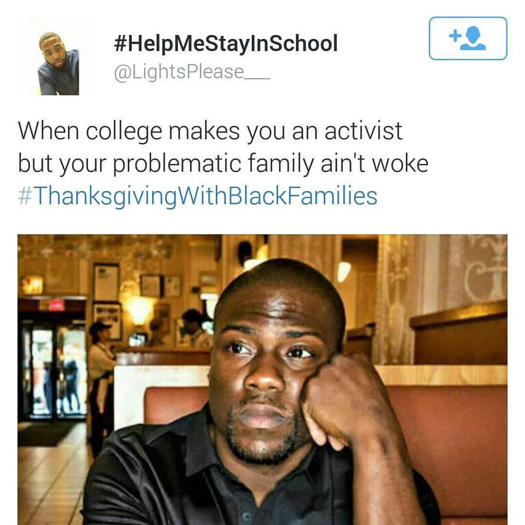 uglyassprettyboy:  reverseracism:  drencrome:  #thanksgivingwithblackfamilies  The
